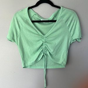 Ribbed Light Green Top